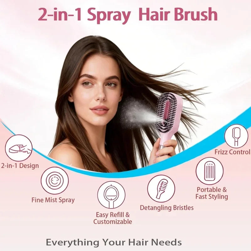Veloura 2-in-1 Spray Detangling Brush