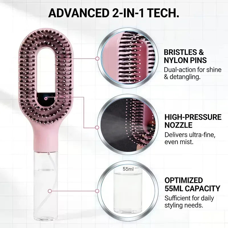 Veloura 2-in-1 Spray Detangling Brush