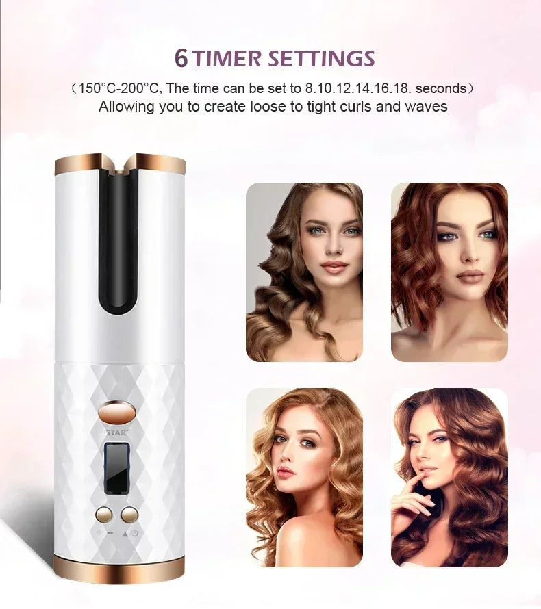 Veloura Wireless Auto Hair Curler